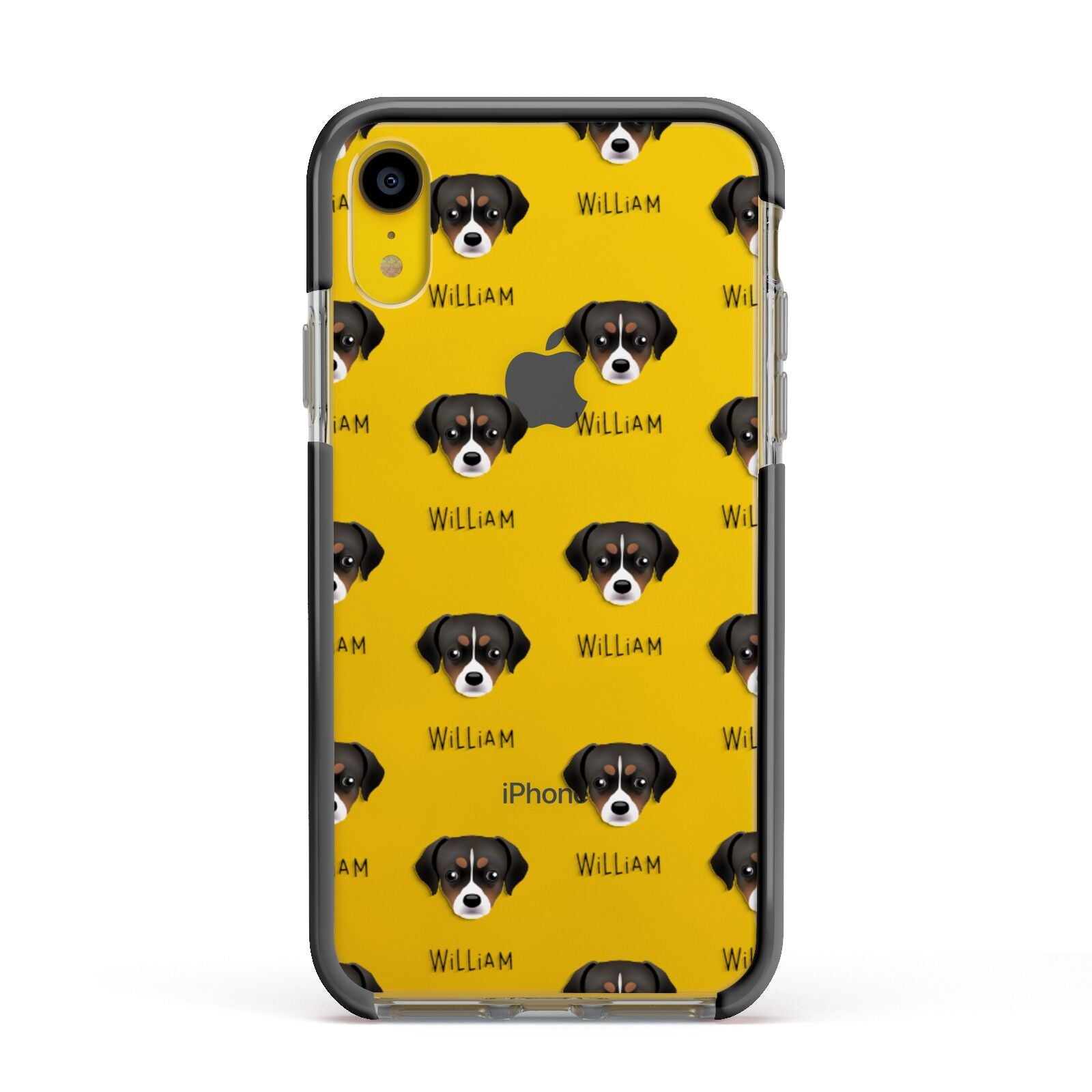 Cheagle Icon with Name Apple iPhone XR Impact Case Black Edge on Yellow Phone