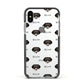 Cheagle Icon with Name Apple iPhone Xs Impact Case Black Edge on Silver Phone
