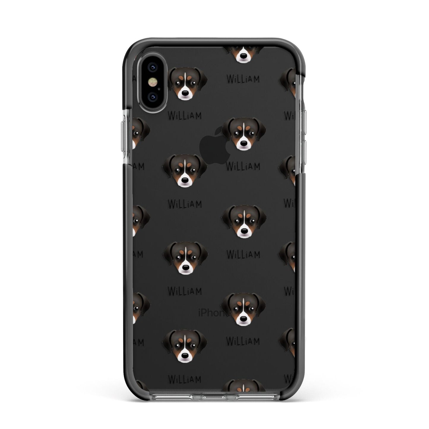 Cheagle Icon with Name Apple iPhone Xs Max Impact Case Black Edge on Black Phone