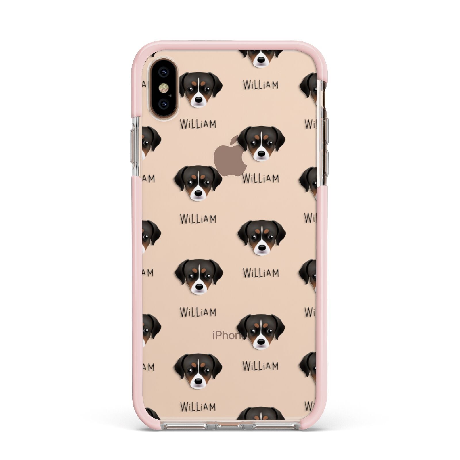 Cheagle Icon with Name Apple iPhone Xs Max Impact Case Pink Edge on Gold Phone