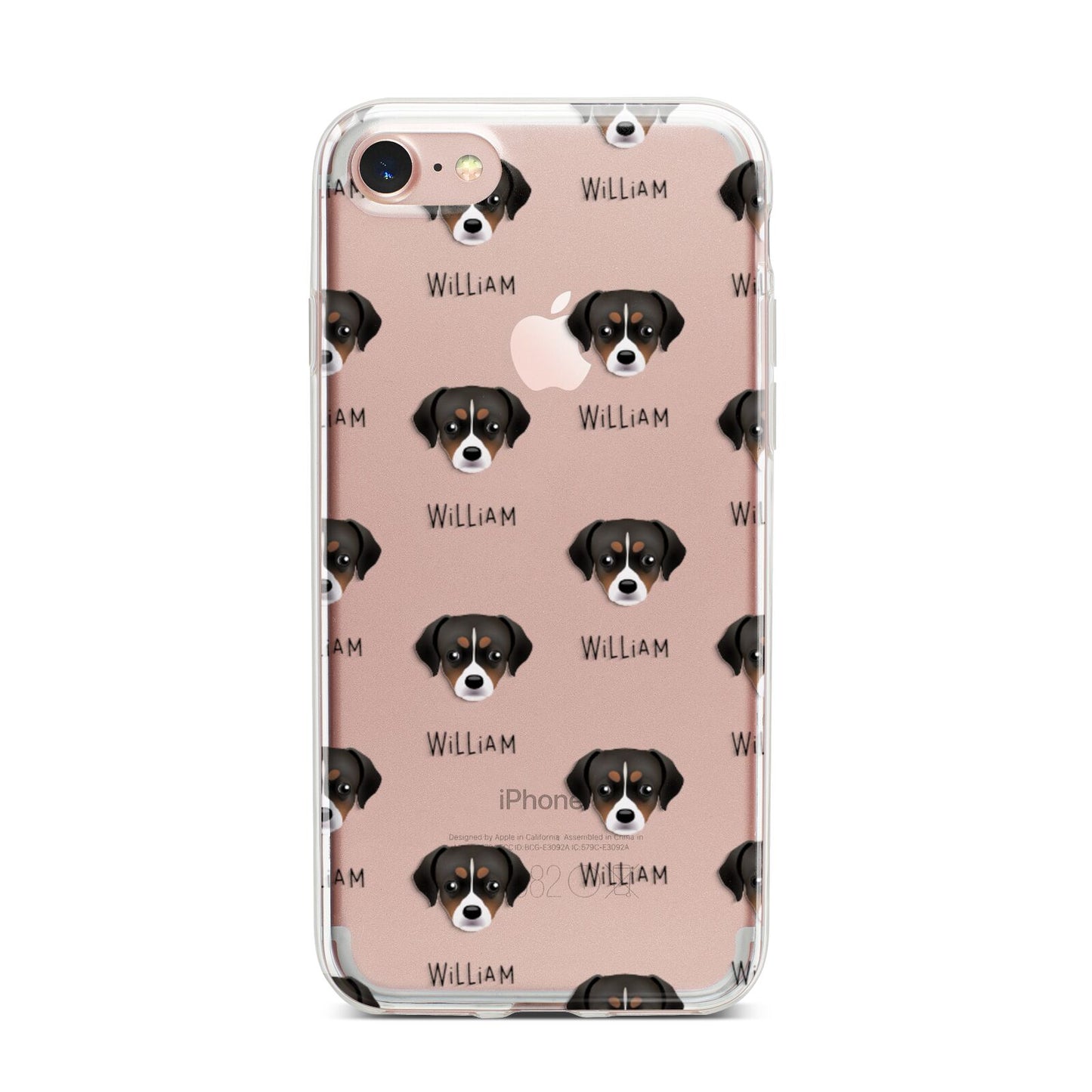 Cheagle Icon with Name iPhone 7 Bumper Case on Rose Gold iPhone