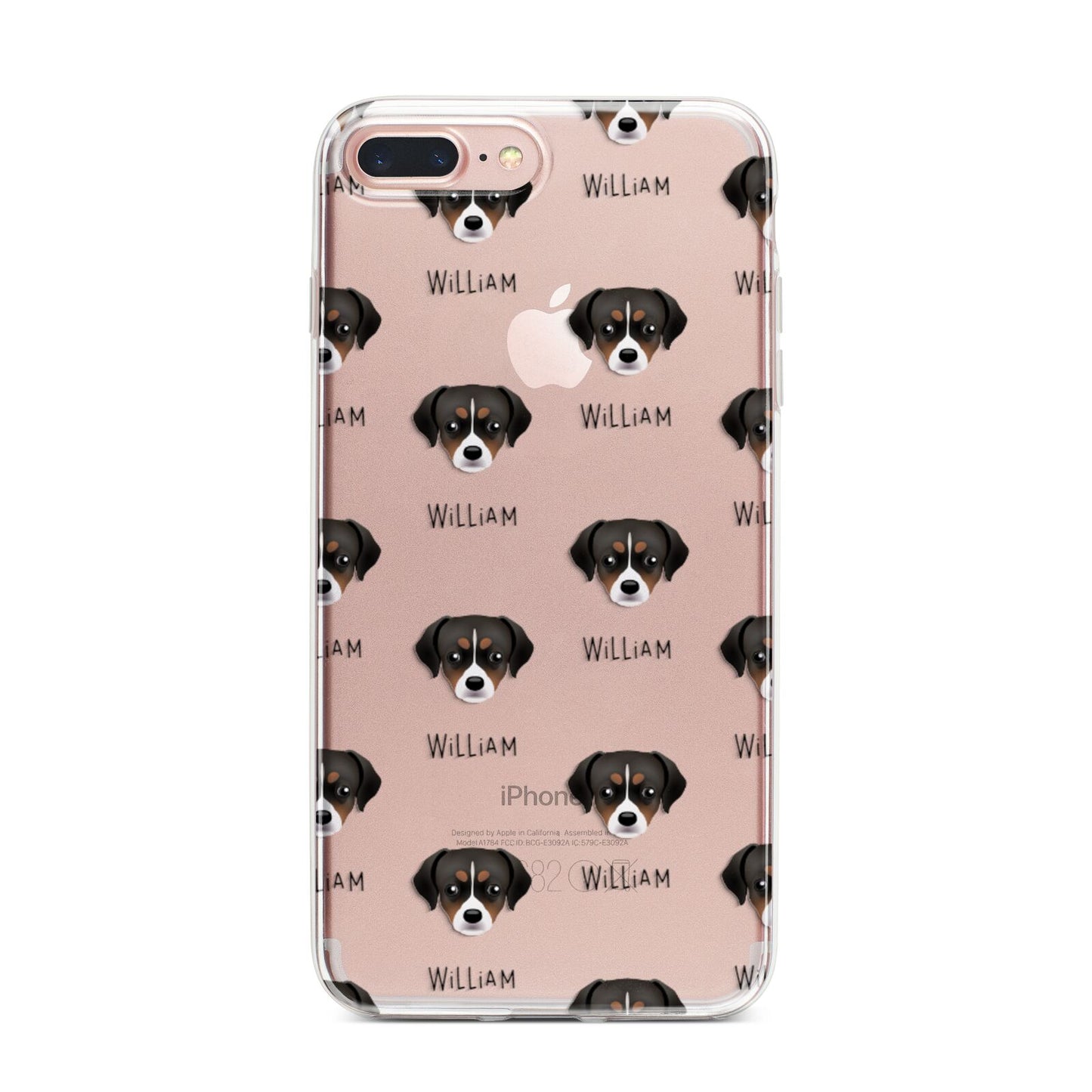 Cheagle Icon with Name iPhone 7 Plus Bumper Case on Rose Gold iPhone