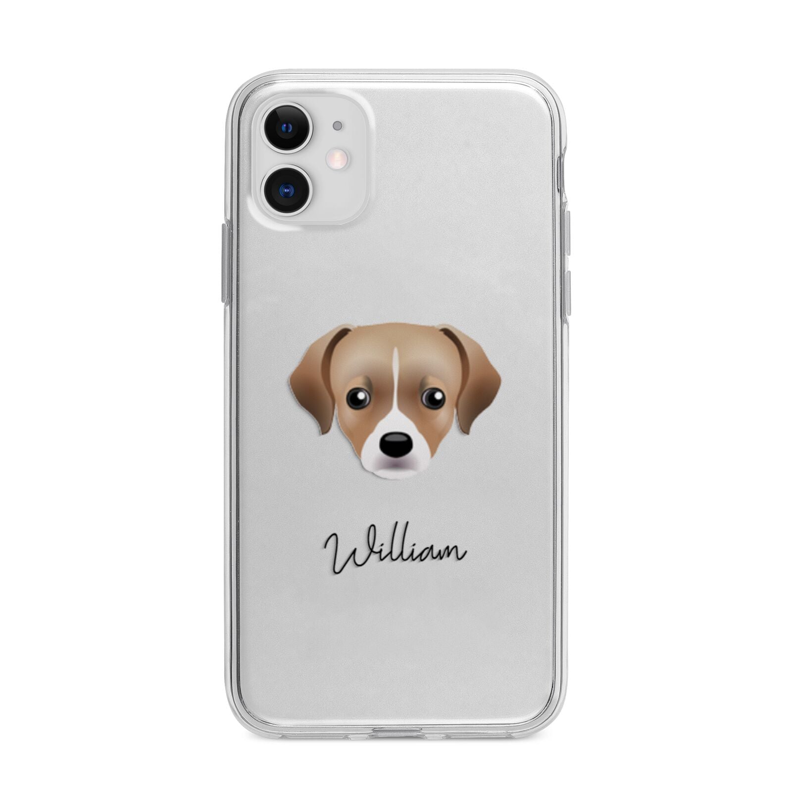 Cheagle Personalised Apple iPhone 11 in White with Bumper Case