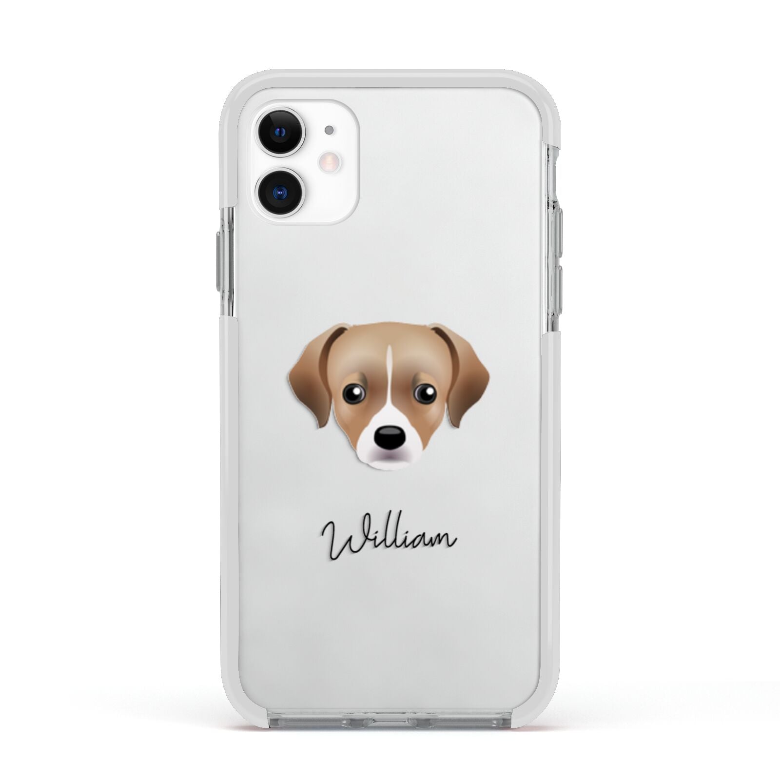 Cheagle Personalised Apple iPhone 11 in White with White Impact Case
