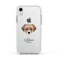 Cheagle Personalised Apple iPhone XR Impact Case White Edge on Silver Phone