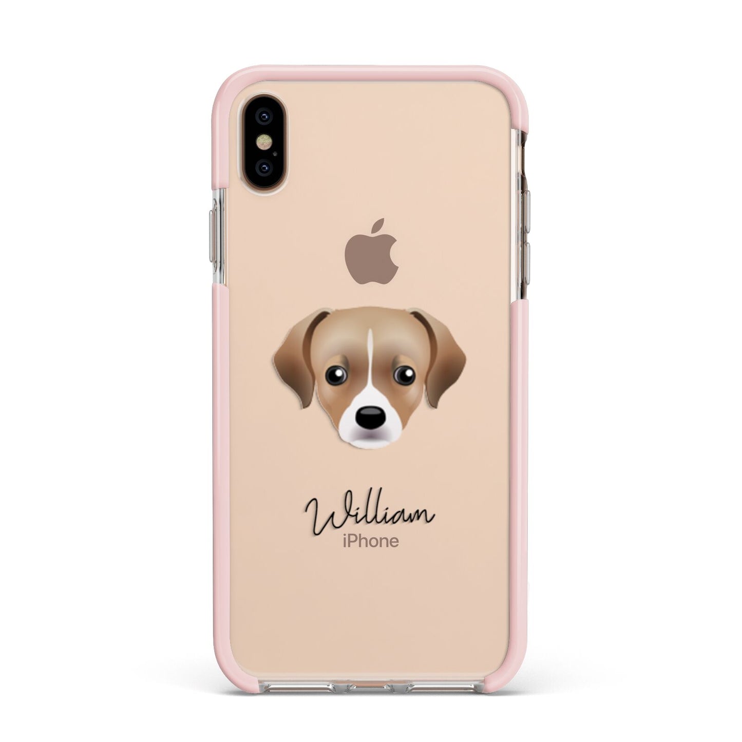 Cheagle Personalised Apple iPhone Xs Max Impact Case Pink Edge on Gold Phone