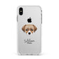 Cheagle Personalised Apple iPhone Xs Max Impact Case White Edge on Silver Phone