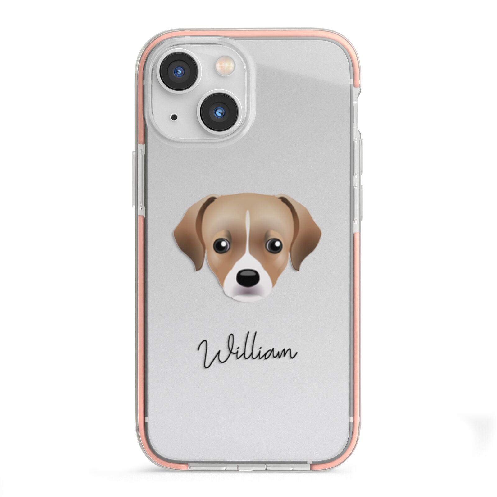 Cheagle Personalised iPhone 13 Mini TPU Impact Case with Pink Edges