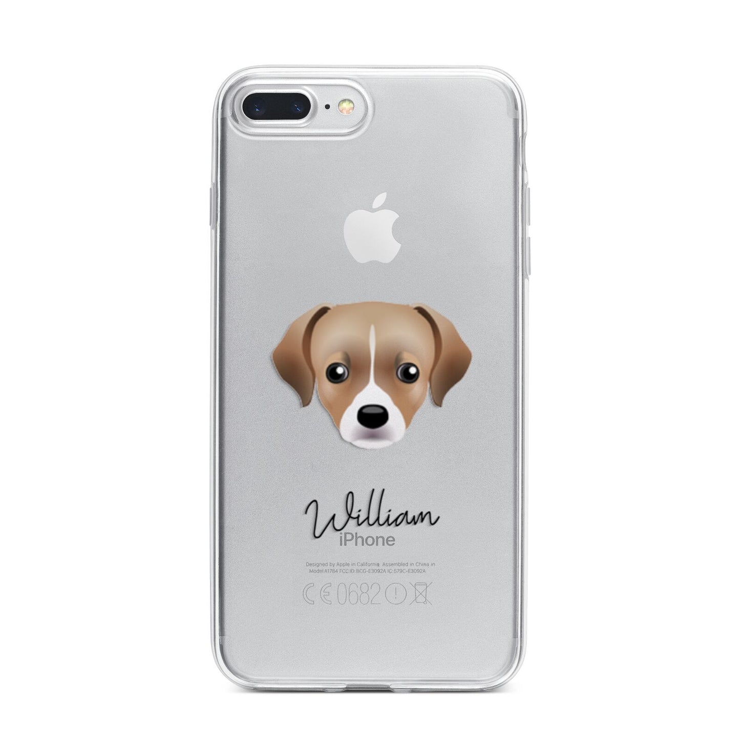 Cheagle Personalised iPhone 7 Plus Bumper Case on Silver iPhone