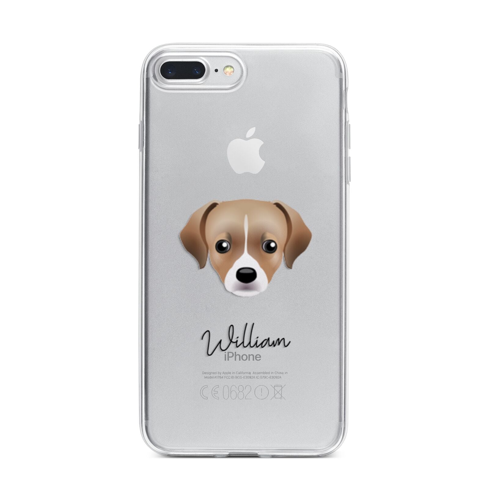 Cheagle Personalised iPhone 7 Plus Bumper Case on Silver iPhone