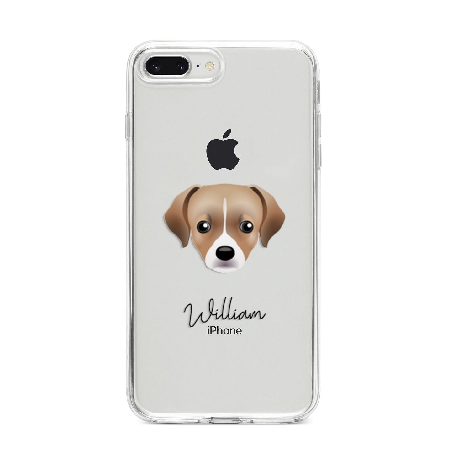Cheagle Personalised iPhone 8 Plus Bumper Case on Silver iPhone