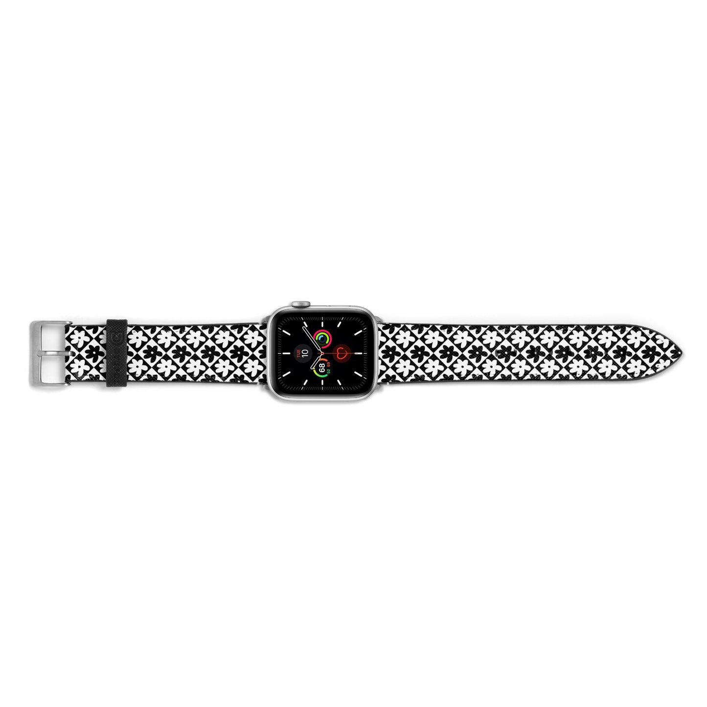 Check Flower Apple Watch Strap Landscape Image Silver Hardware