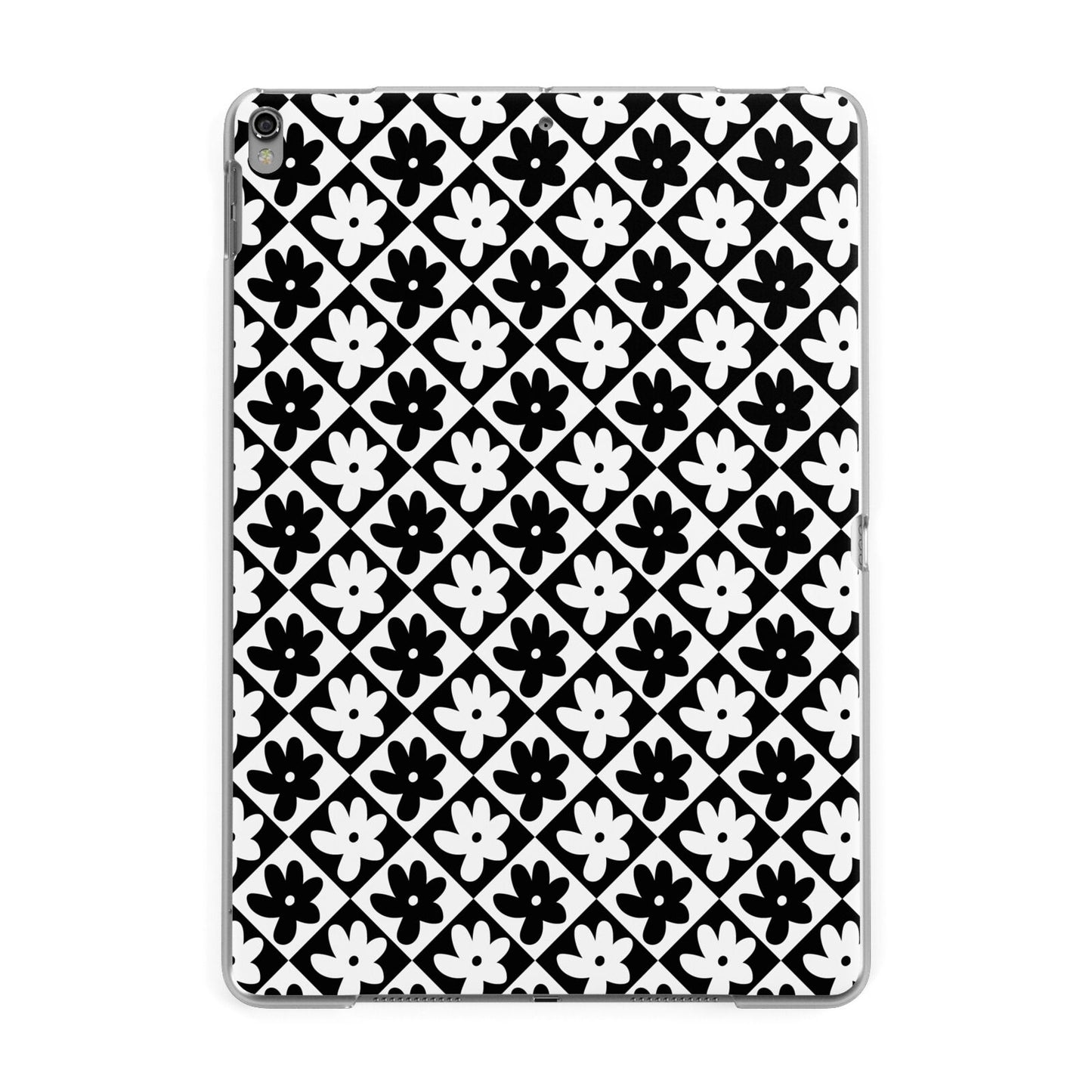 Check Flower Apple iPad Grey Case