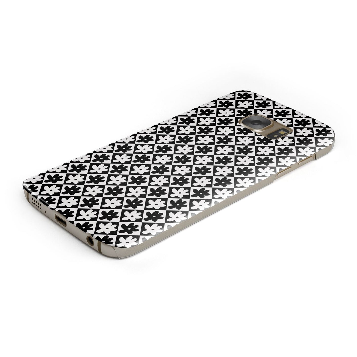 Check Flower Samsung Galaxy Case Bottom Cutout