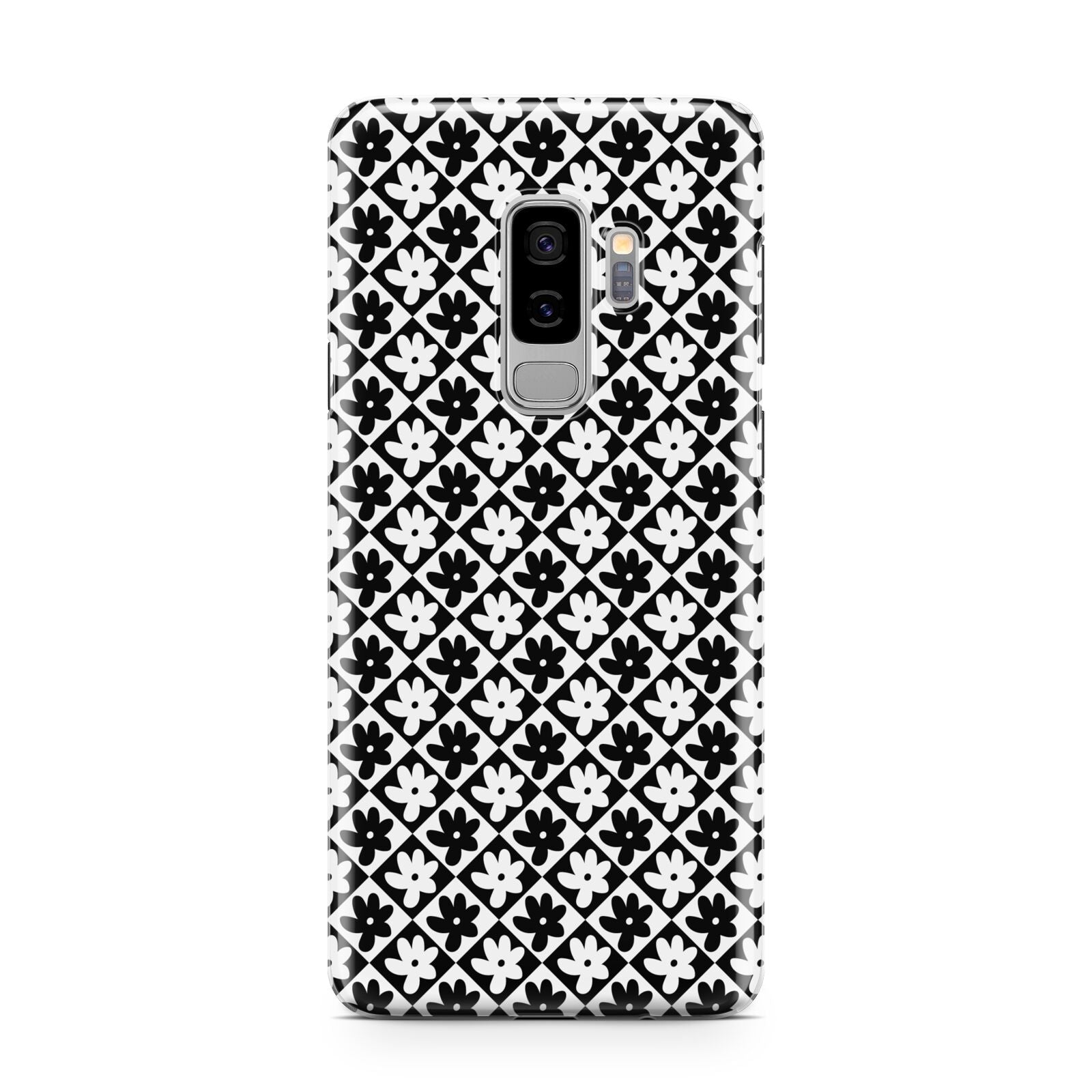 Check Flower Samsung Galaxy S9 Plus Case on Silver phone