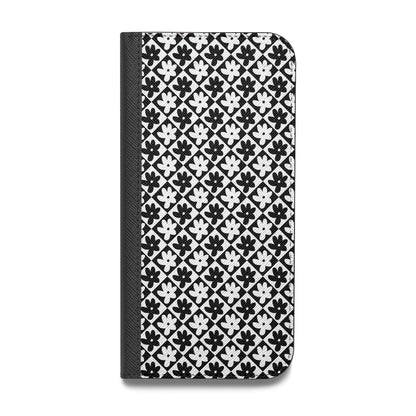 Check Flower Vegan Leather Flip iPhone Case