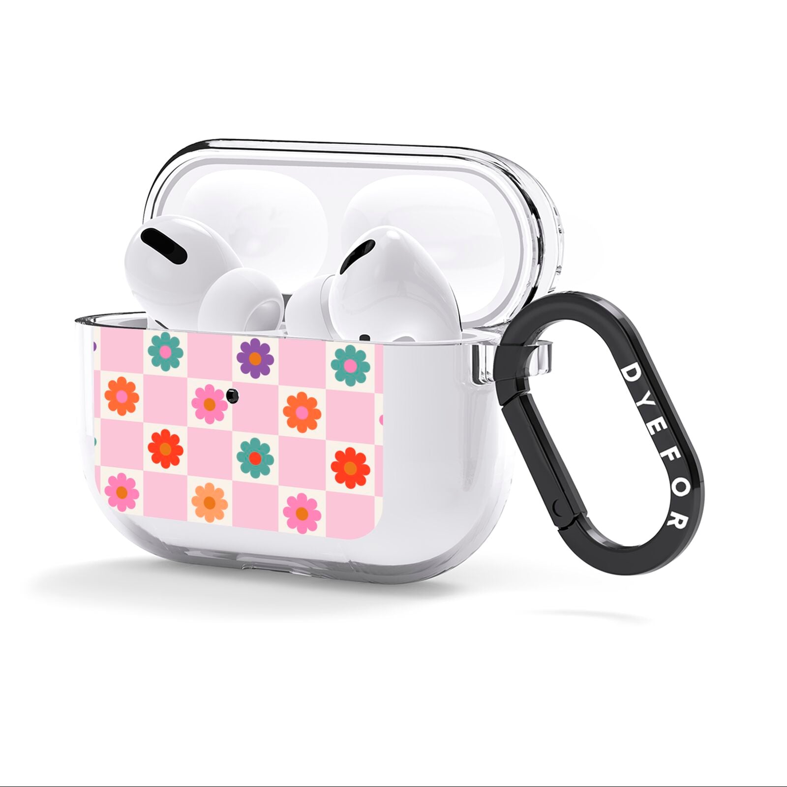 Checked flowers AirPods Clear Case 3rd Gen Side Image