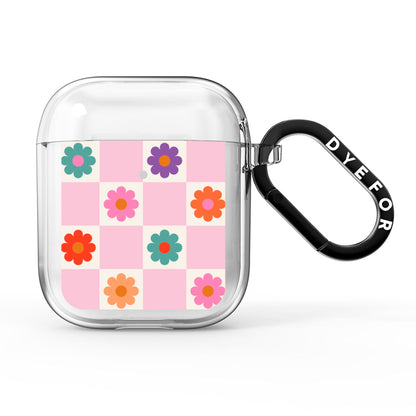 Checked flowers AirPods Clear Case