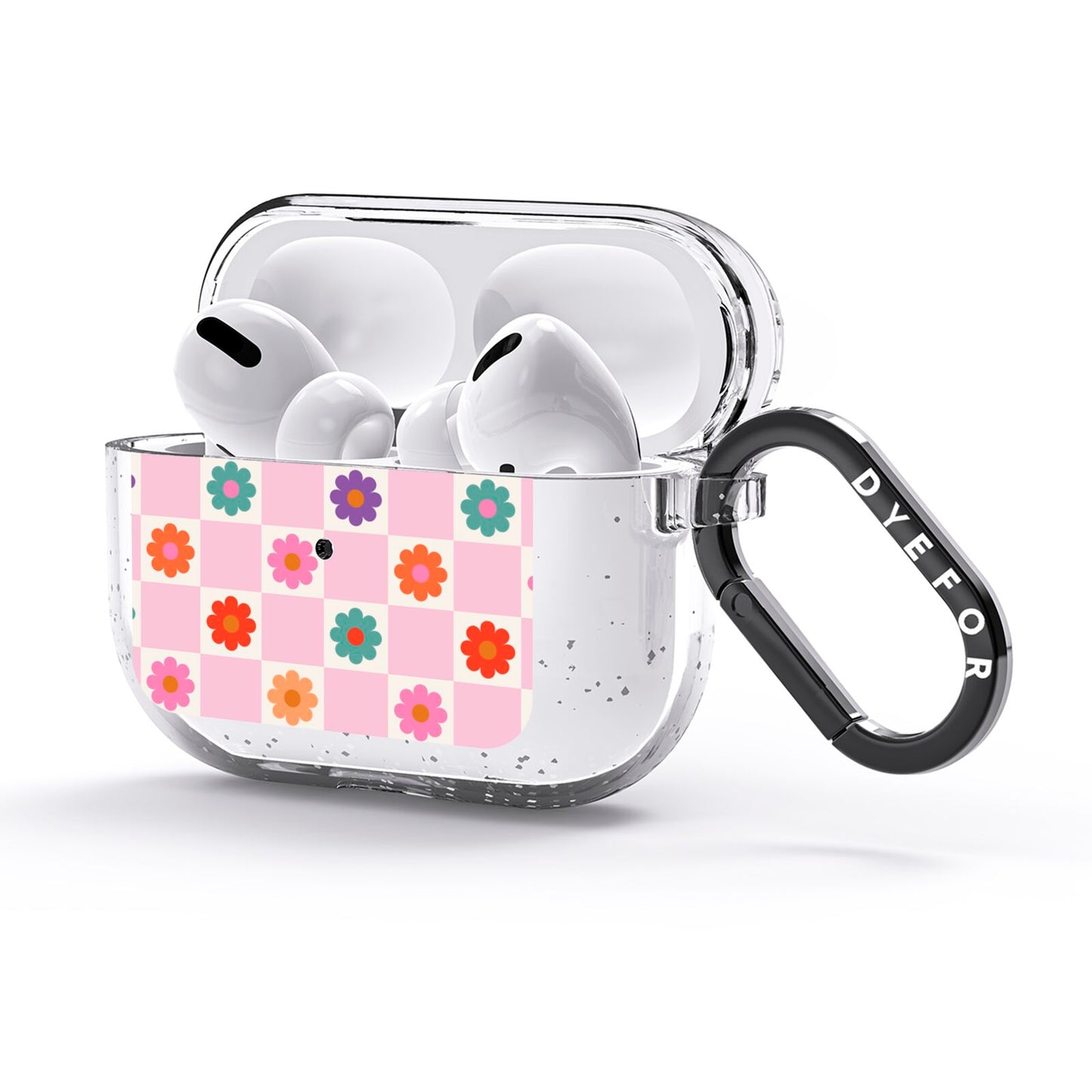 Checked flowers AirPods Glitter Case 3rd Gen Side Image