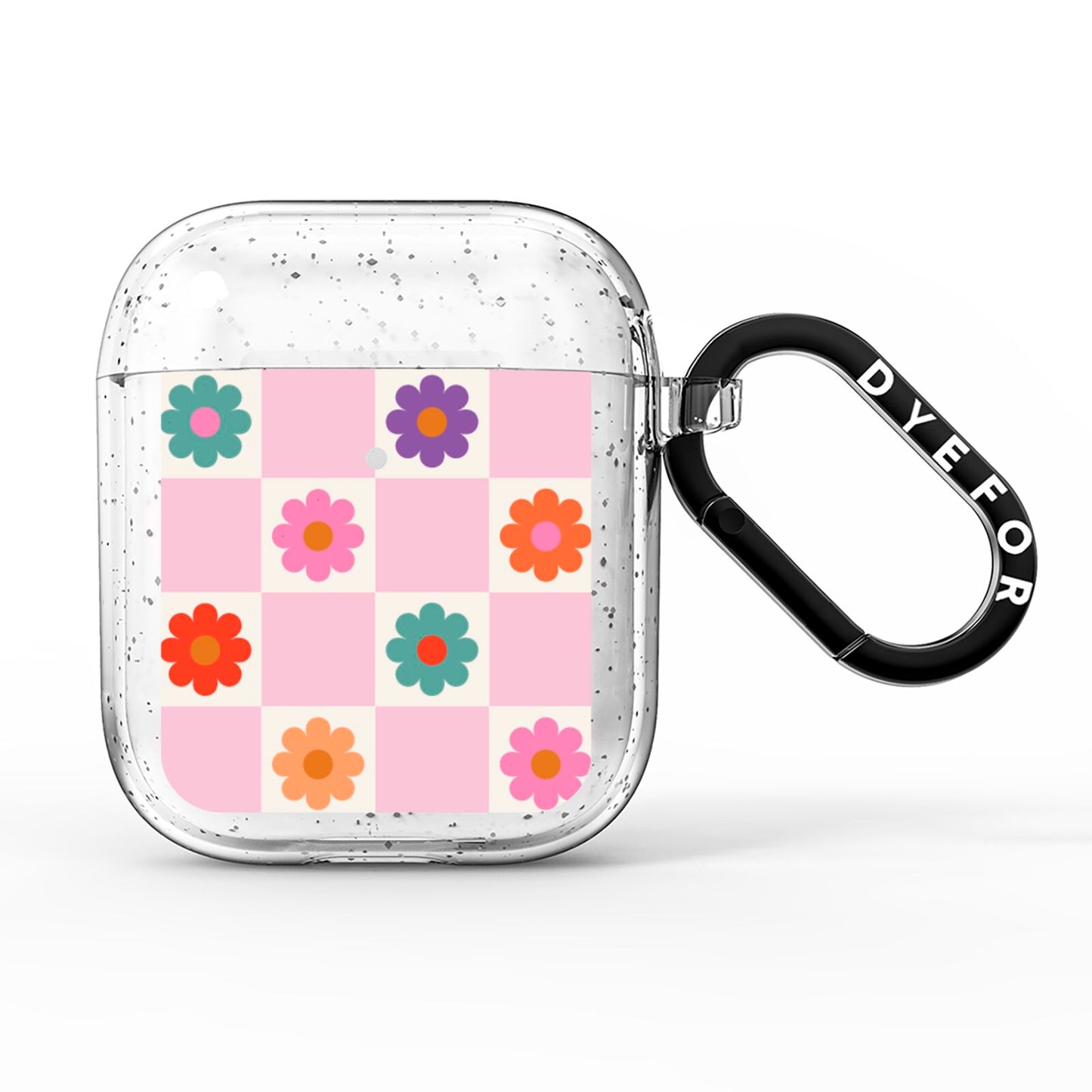 Checked flowers AirPods Glitter Case