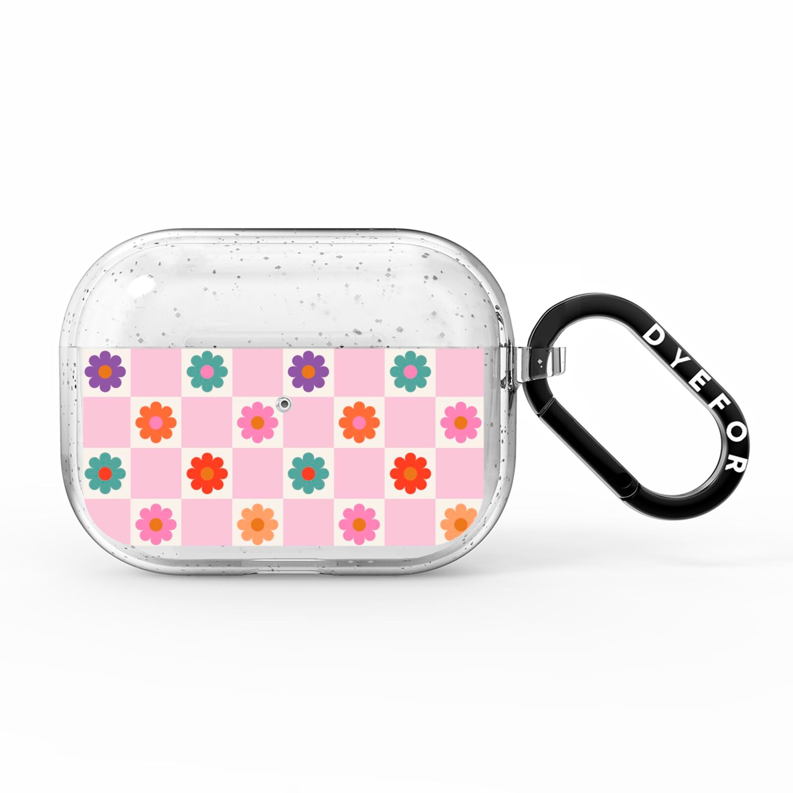 Checked flowers AirPods Pro Glitter Case