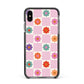 Checked flowers Apple iPhone Xs Max Impact Case Black Edge on Black Phone