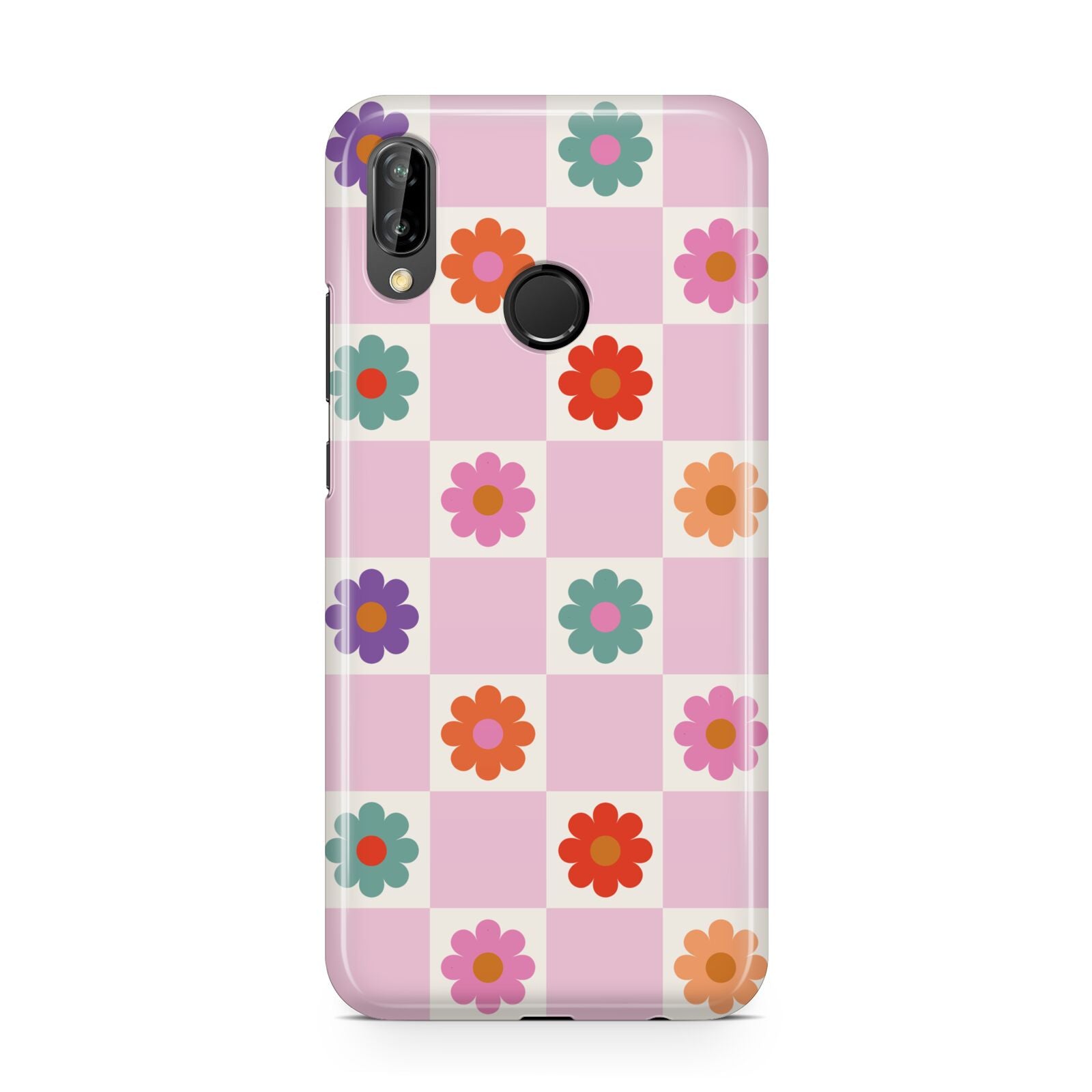 Checked flowers Huawei P20 Lite Phone Case