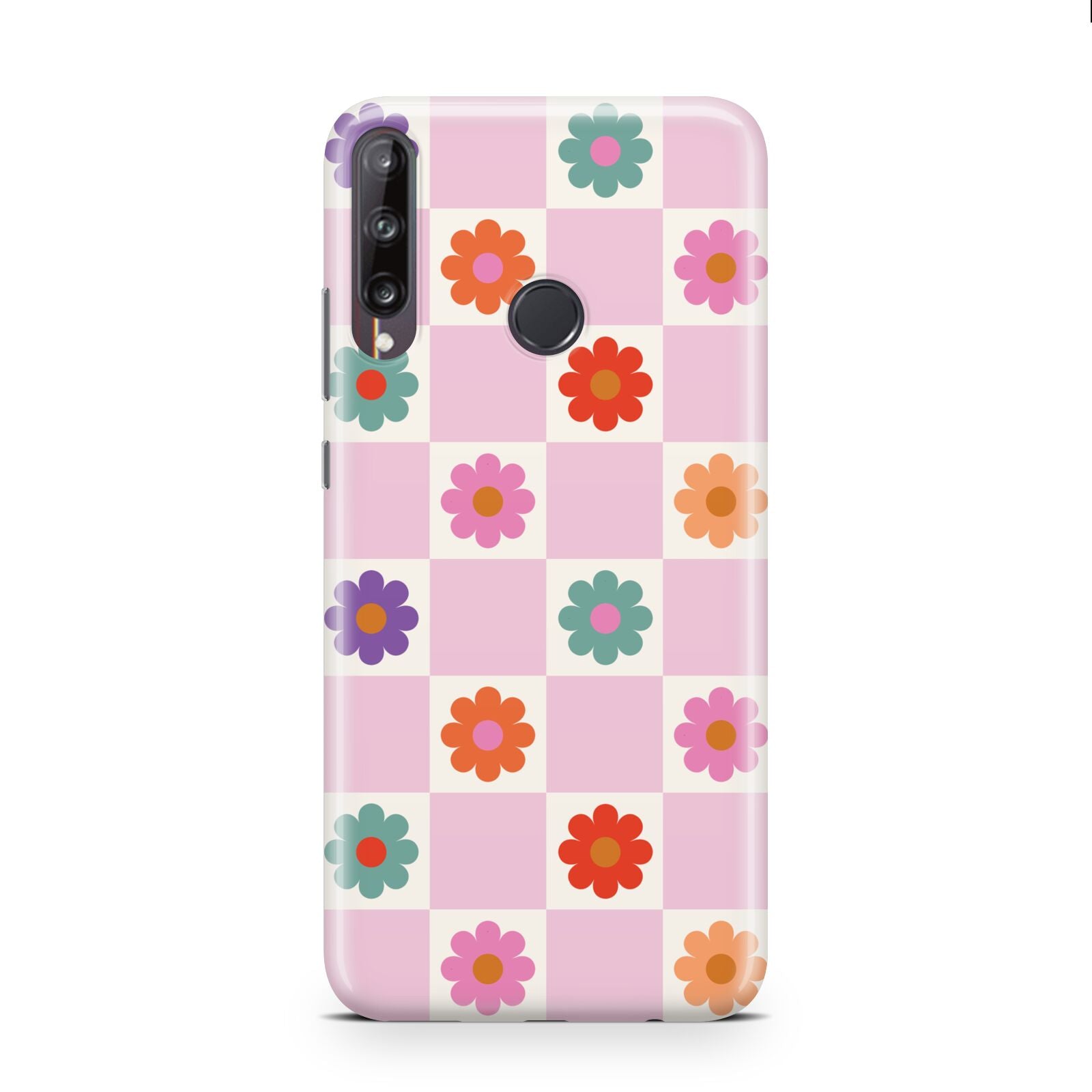 Checked flowers Huawei P40 Lite E Phone Case