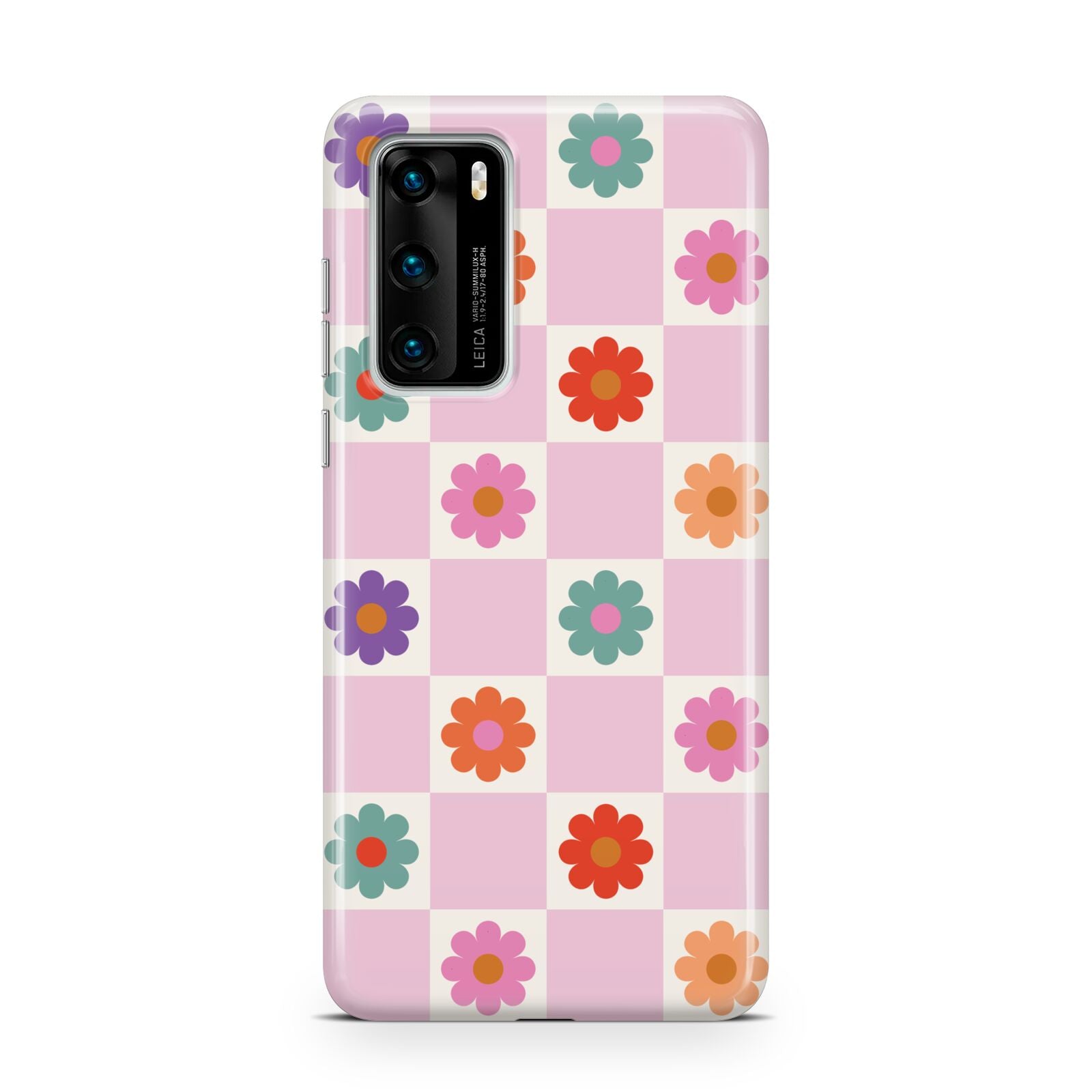 Checked flowers Huawei P40 Phone Case