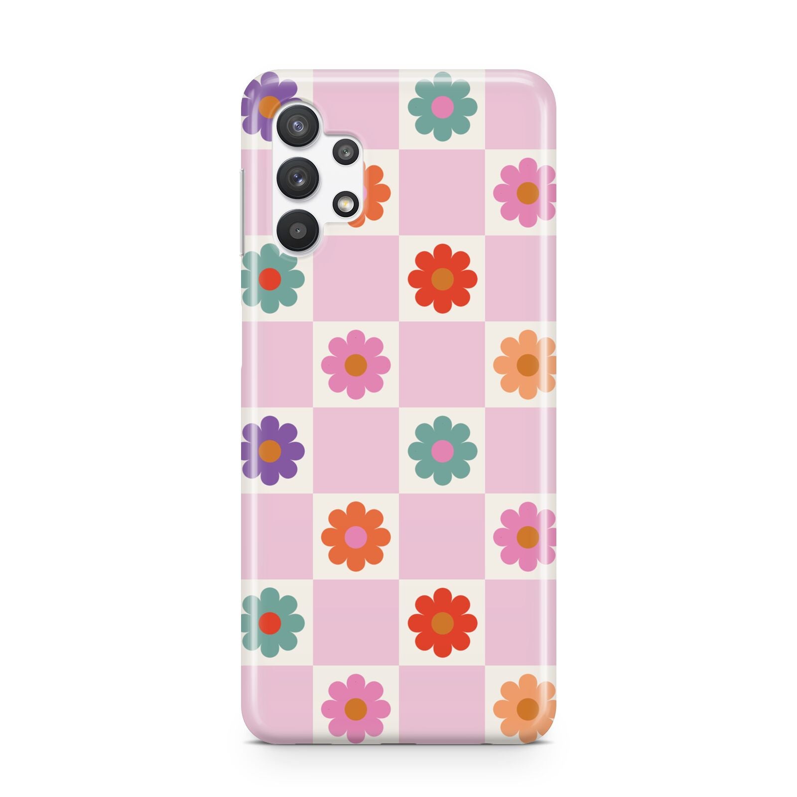 Checked flowers Samsung A32 5G Case