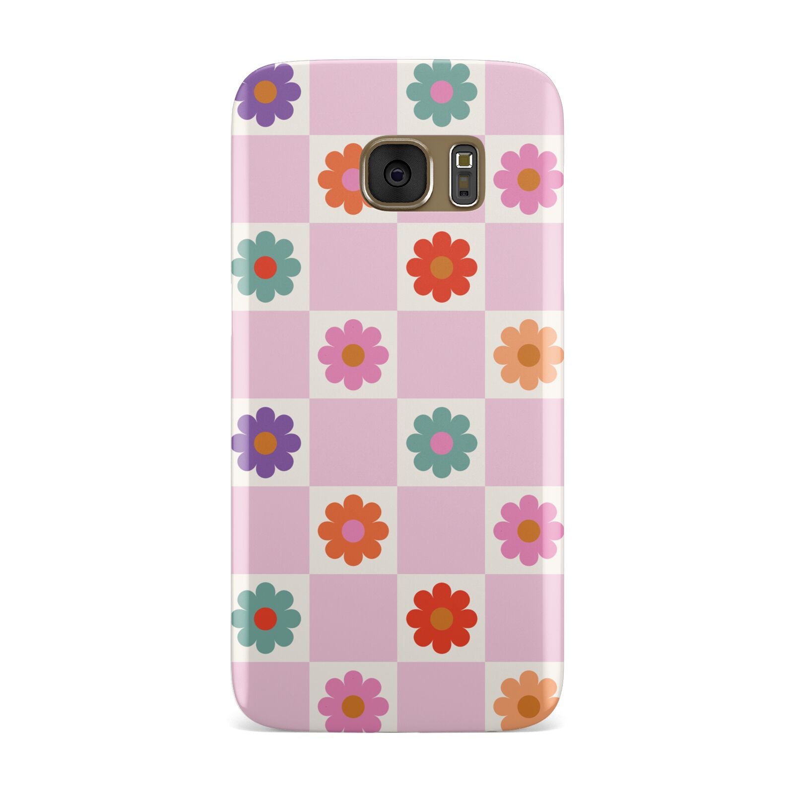 Checked flowers Samsung Galaxy Case