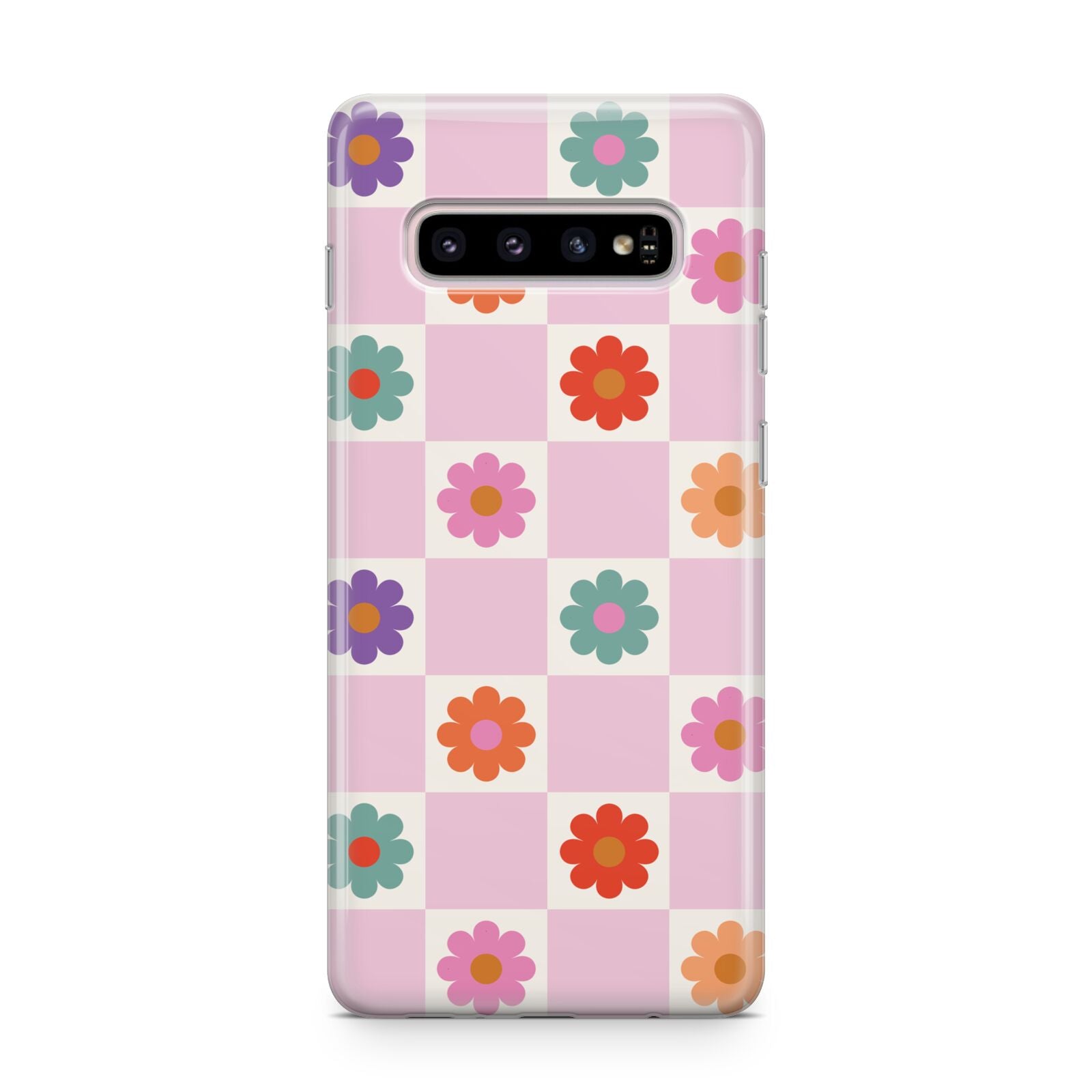 Checked flowers Samsung Galaxy S10 Plus Case