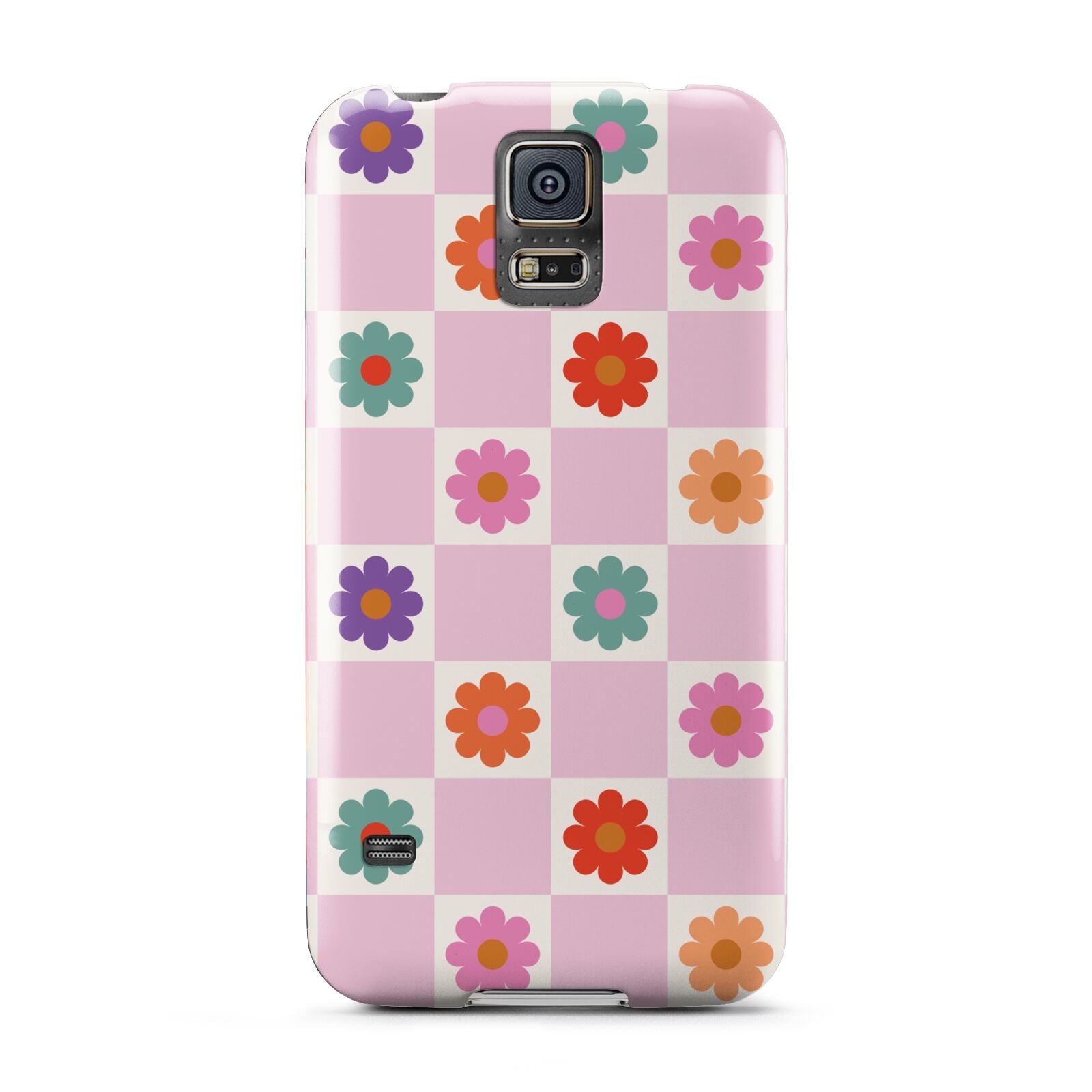 Checked flowers Samsung Galaxy S5 Case