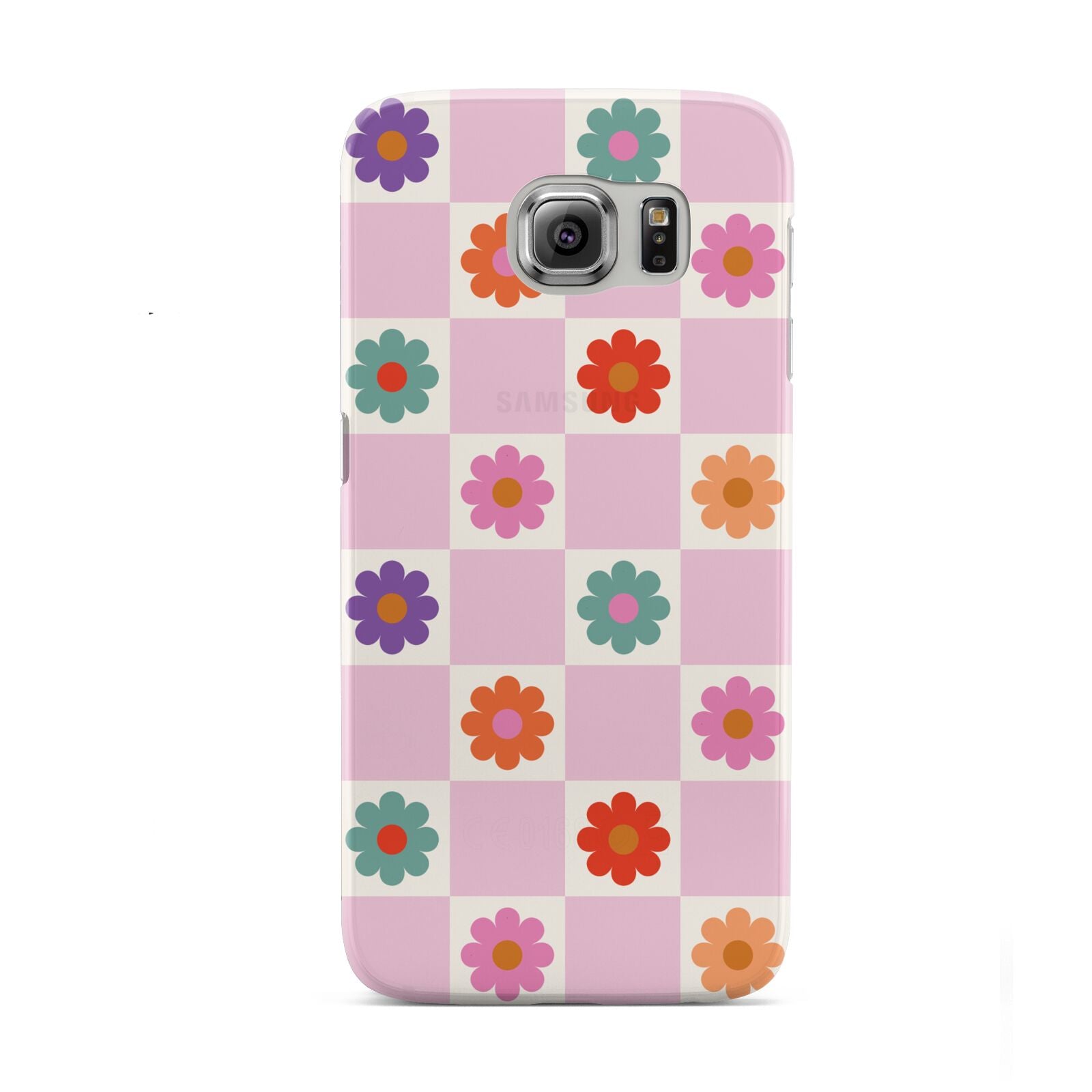 Checked flowers Samsung Galaxy S6 Case