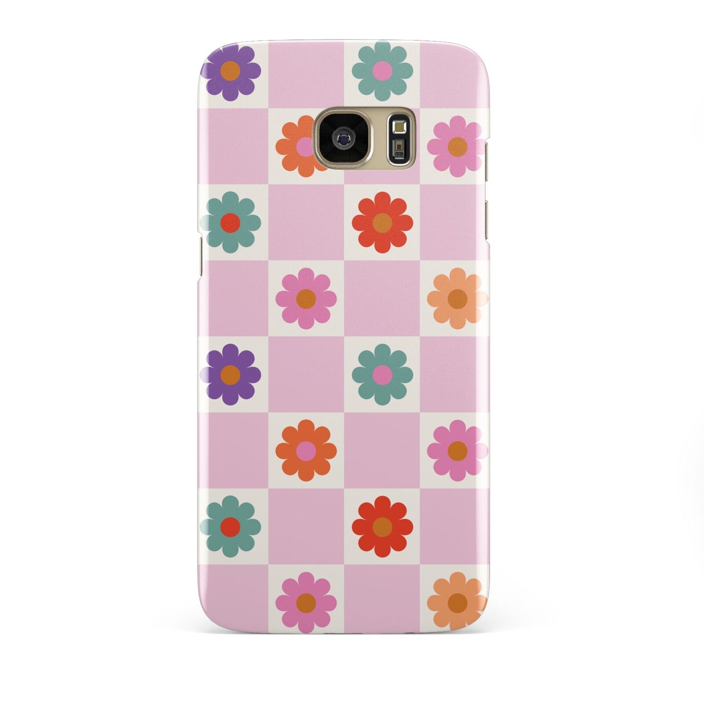 Checked flowers Samsung Galaxy S7 Edge Case