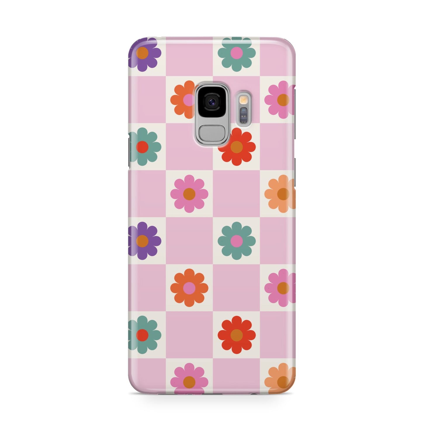 Checked flowers Samsung Galaxy S9 Case