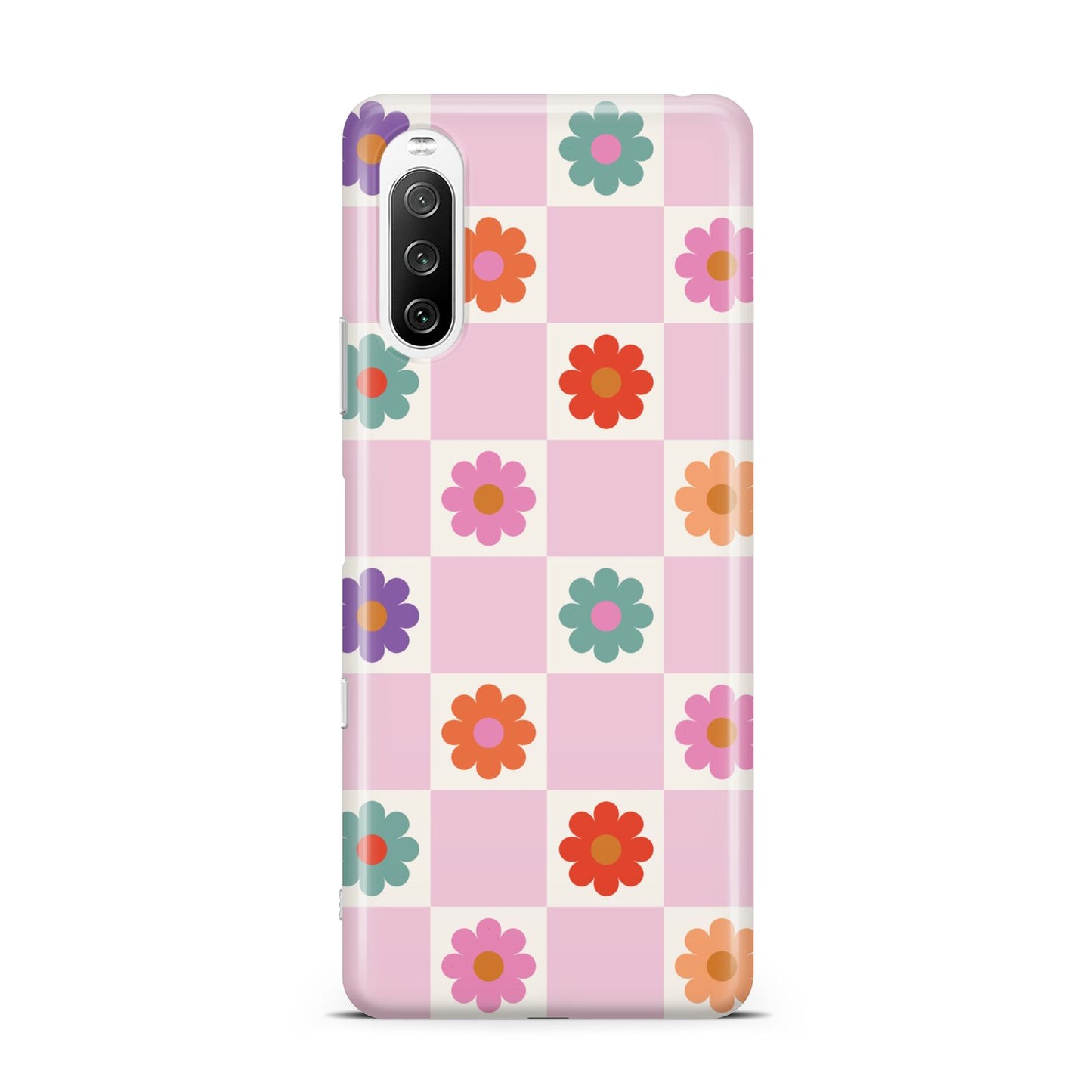 Checked flowers Sony Xperia 10 III Case