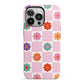 Checked flowers iPhone 13 Pro Full Wrap 3D Tough Case