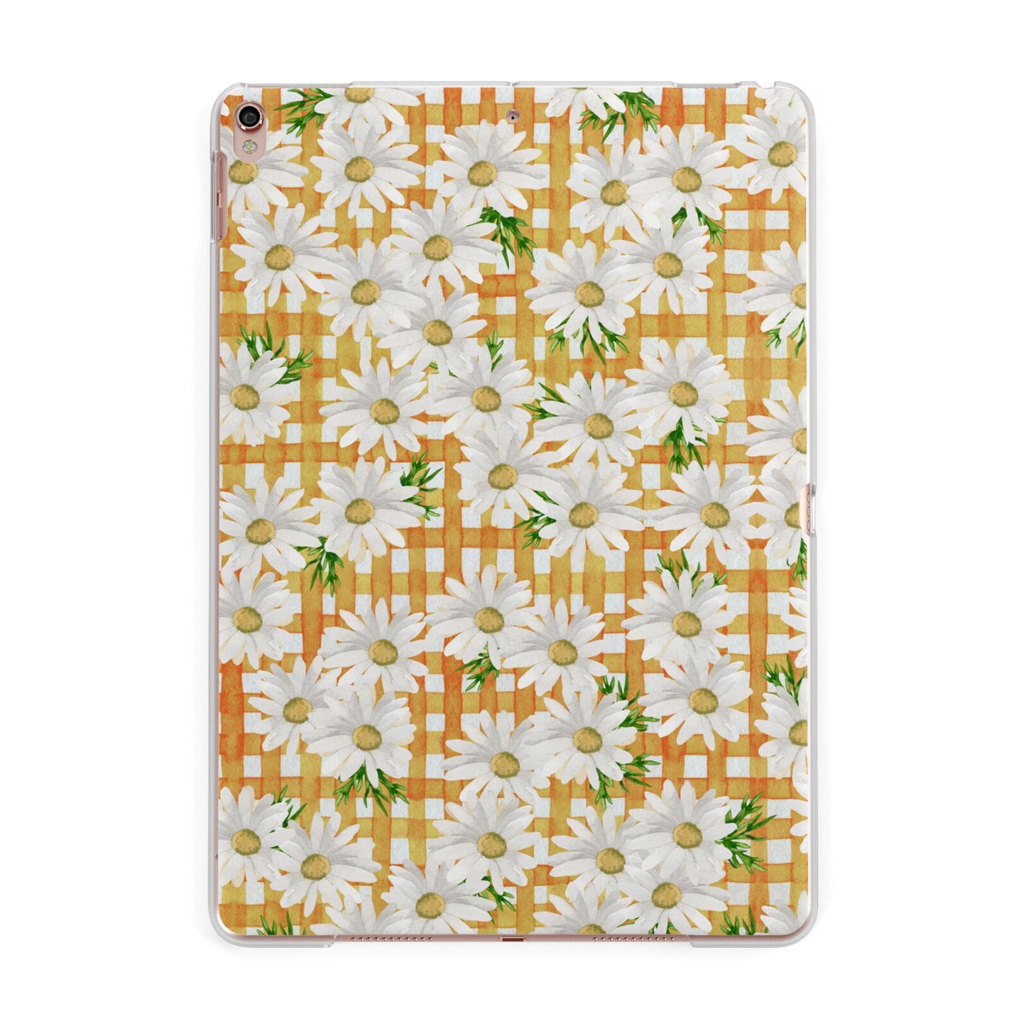 Checkered Daisy Apple iPad Rose Gold Case