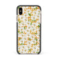 Checkered Daisy Apple iPhone Xs Max Impact Case Black Edge on Gold Phone