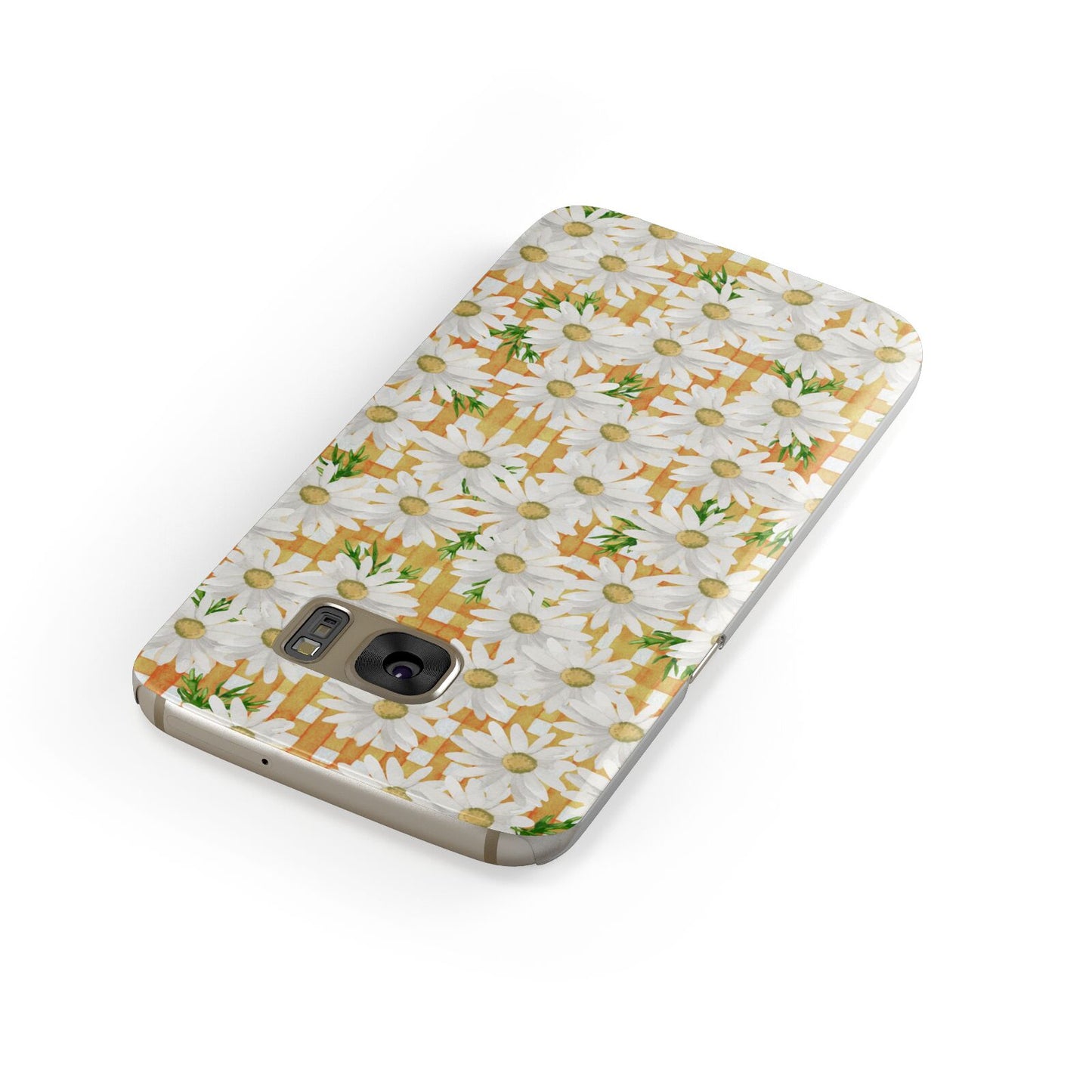 Checkered Daisy Samsung Galaxy Case Front Close Up