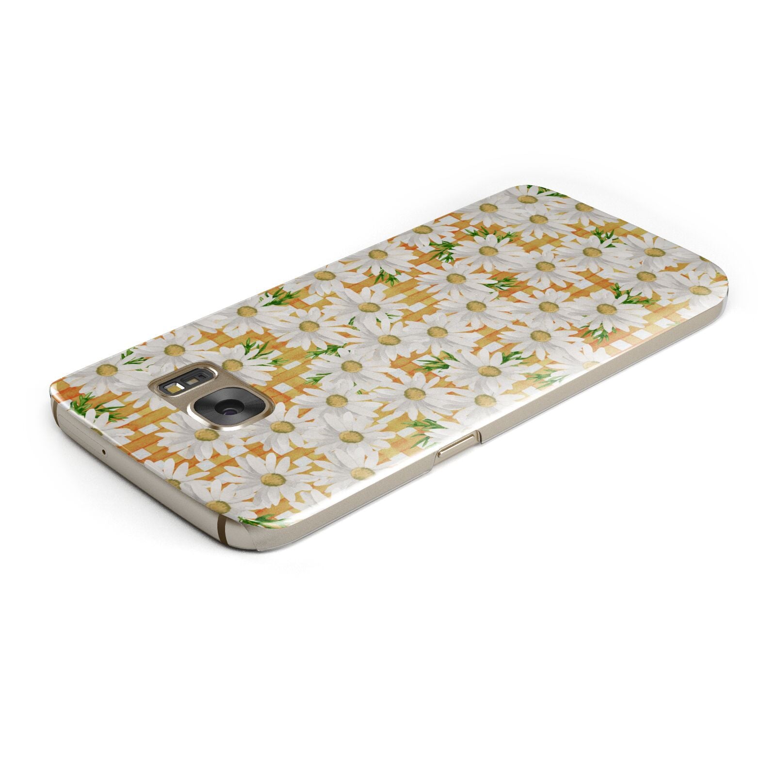 Checkered Daisy Samsung Galaxy Case Top Cutout