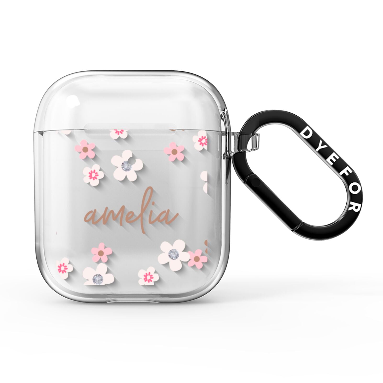 Cherry Blossom with Name AirPods Clear Case