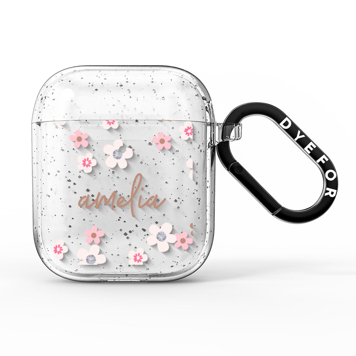 Cherry Blossom with Name AirPods Glitter Case