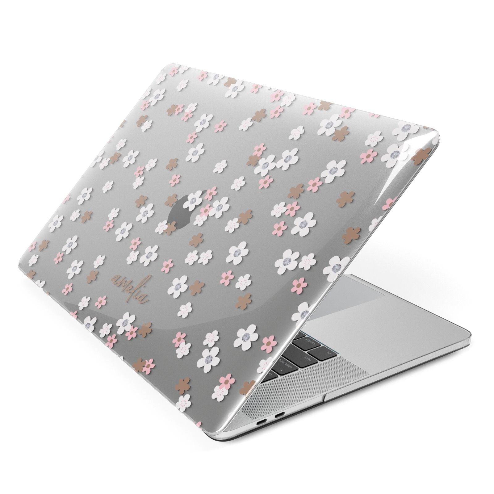 Cherry Blossom with Name Apple MacBook Case Side View