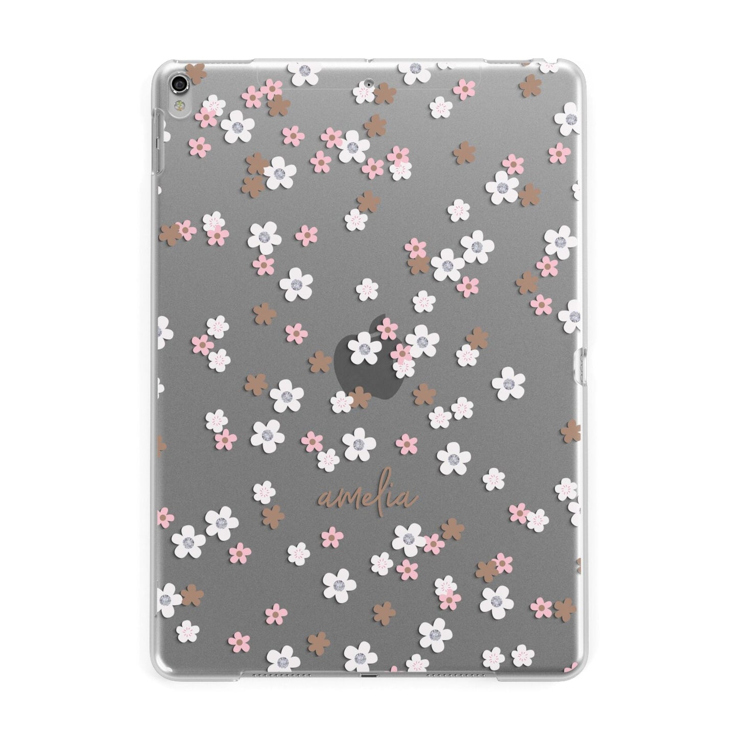 Cherry Blossom with Name Apple iPad Silver Case