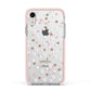 Cherry Blossom with Name Apple iPhone XR Impact Case Pink Edge on Silver Phone