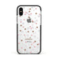 Cherry Blossom with Name Apple iPhone Xs Impact Case Black Edge on Silver Phone