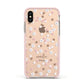 Cherry Blossom with Name Apple iPhone Xs Impact Case Pink Edge on Gold Phone