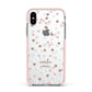 Cherry Blossom with Name Apple iPhone Xs Impact Case Pink Edge on Silver Phone